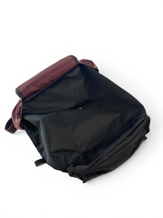 Levenger Burgundy Nylon Leather Backpack Drawstring Lightweight Travel Work Bag main image 14
